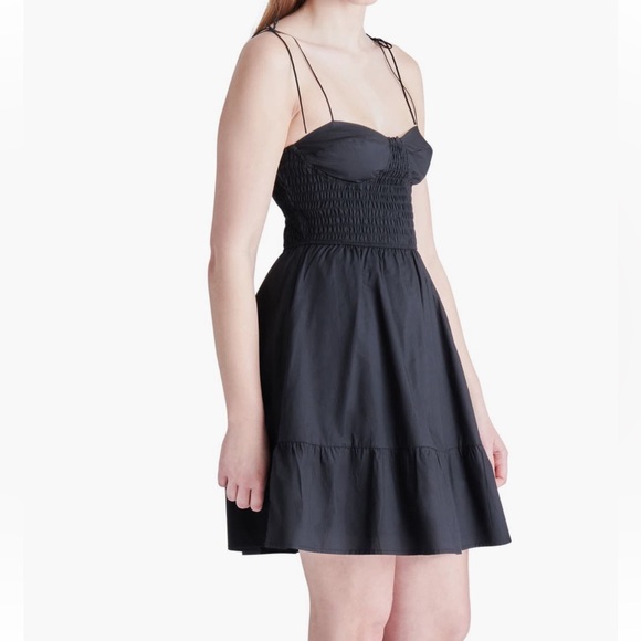 Steve Madden Sally Smocked Cotton Poplin Minidress - Picture 3 of 4